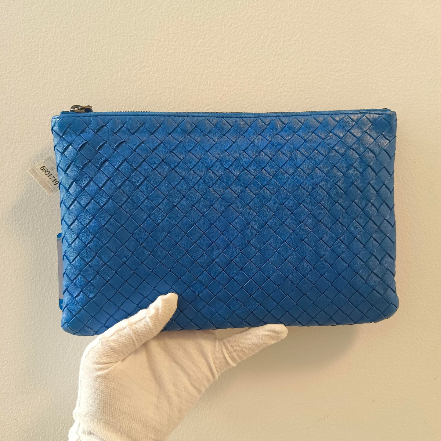blue clutch bag