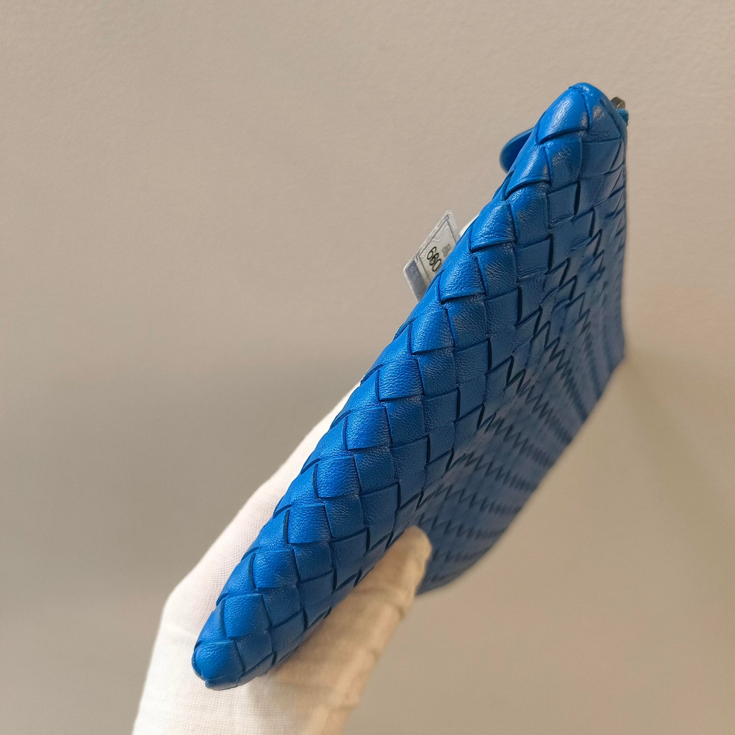 blue clutch bag