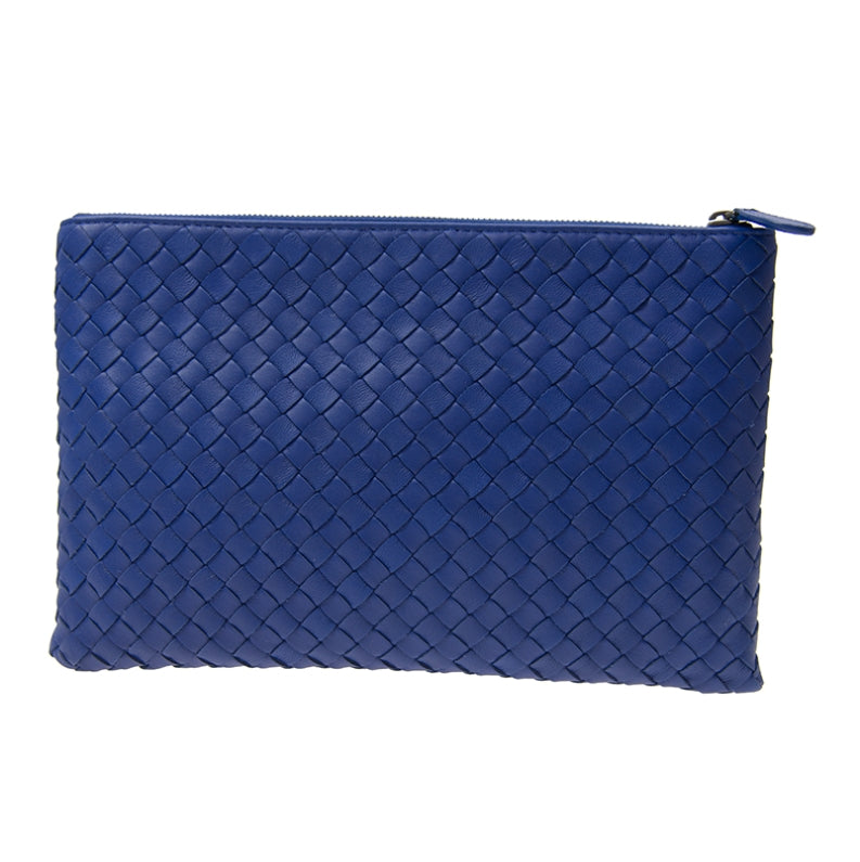 blue clutch bag