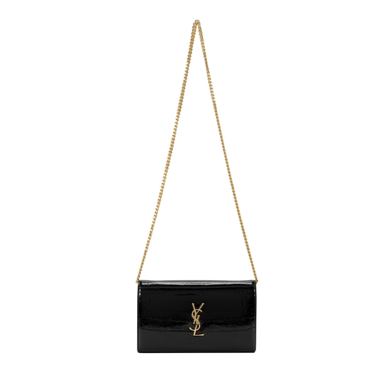 Patent leather chain bag