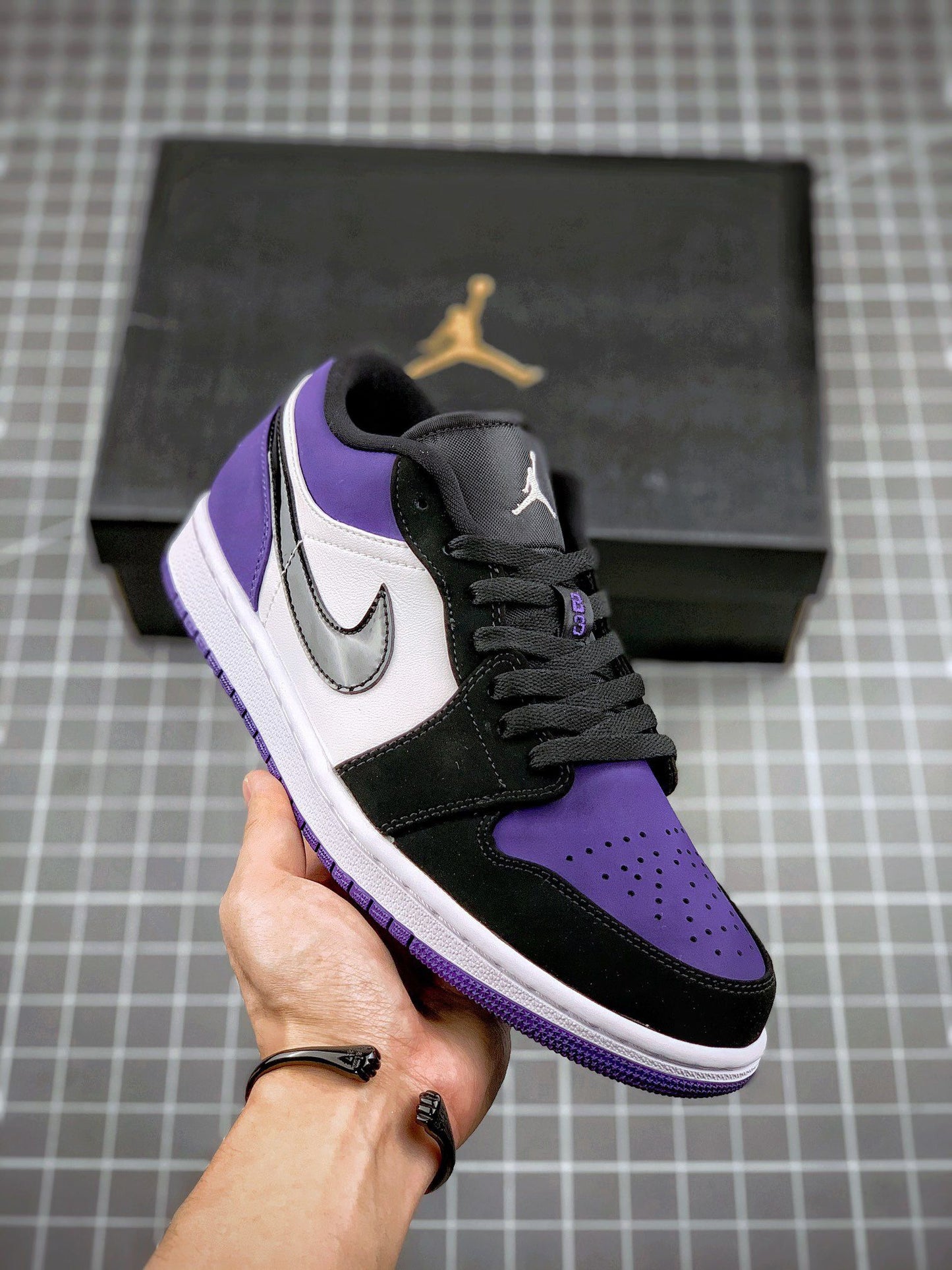 Air Jordan 1 Low Black and Purple