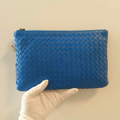 blue clutch bag