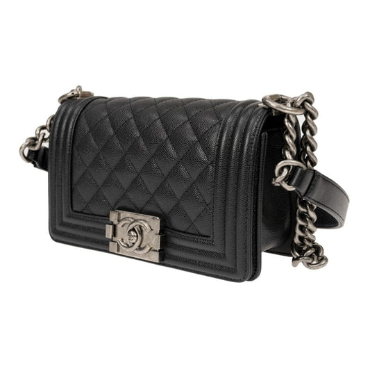 Silver buckle shoulder bag