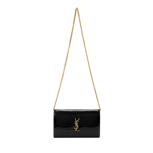 Patent leather chain bag